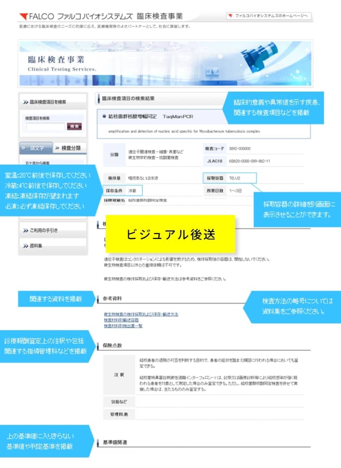 臨床検査案内詳細ページの見方